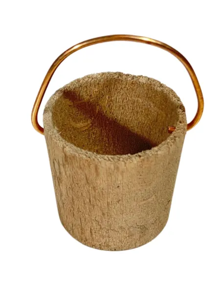 Secchio in legno con manico per statue da 12-15 cm