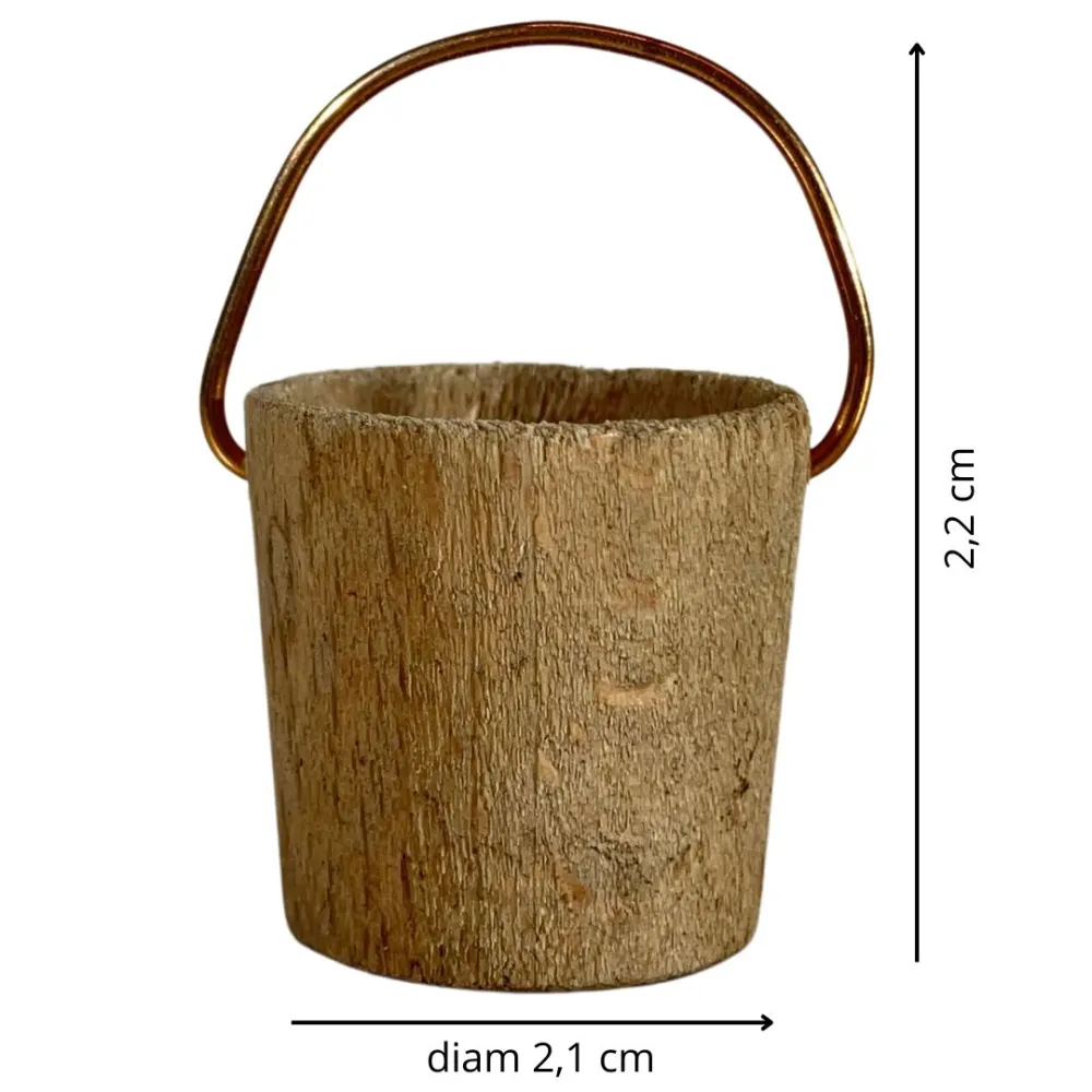 Wooden Bucket with Handle for 12–15 cm Nativity Figures