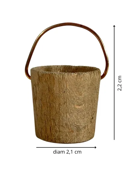 Secchio in legno con manico per statue da 12-15 cm