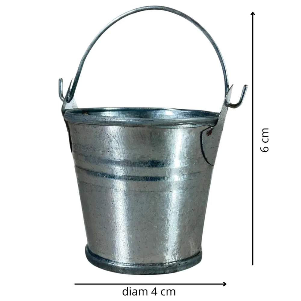 Sheet Metal Bucket with Handle for 25–30 cm Nativity Figures