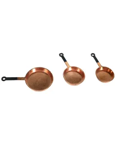 Set of 3 Copper Pans with Handles for 30 cm Nativity Figures 2