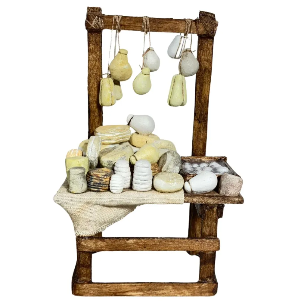 Wooden Cheese Stall for 10 cm Nativity Figures