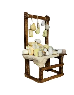 Bancarella con formaggi per statue da 10 cm