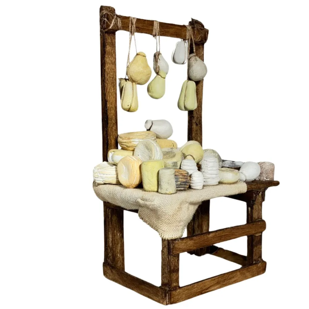 Wooden Cheese Stall for 10 cm Nativity Figures