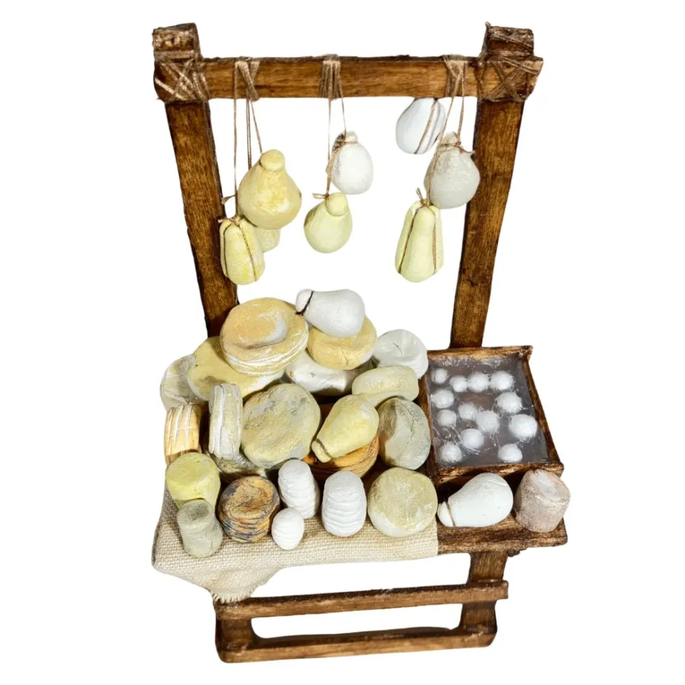 Wooden Cheese Stall for 10 cm Nativity Figures