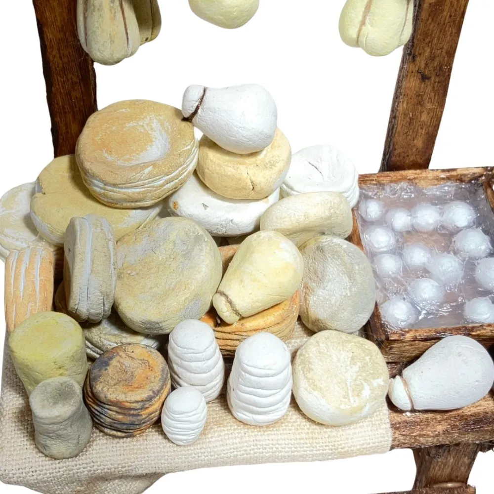 Wooden Cheese Stall for 10 cm Nativity Figures