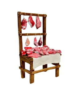 Bancarella con carne per statue da 10 cm