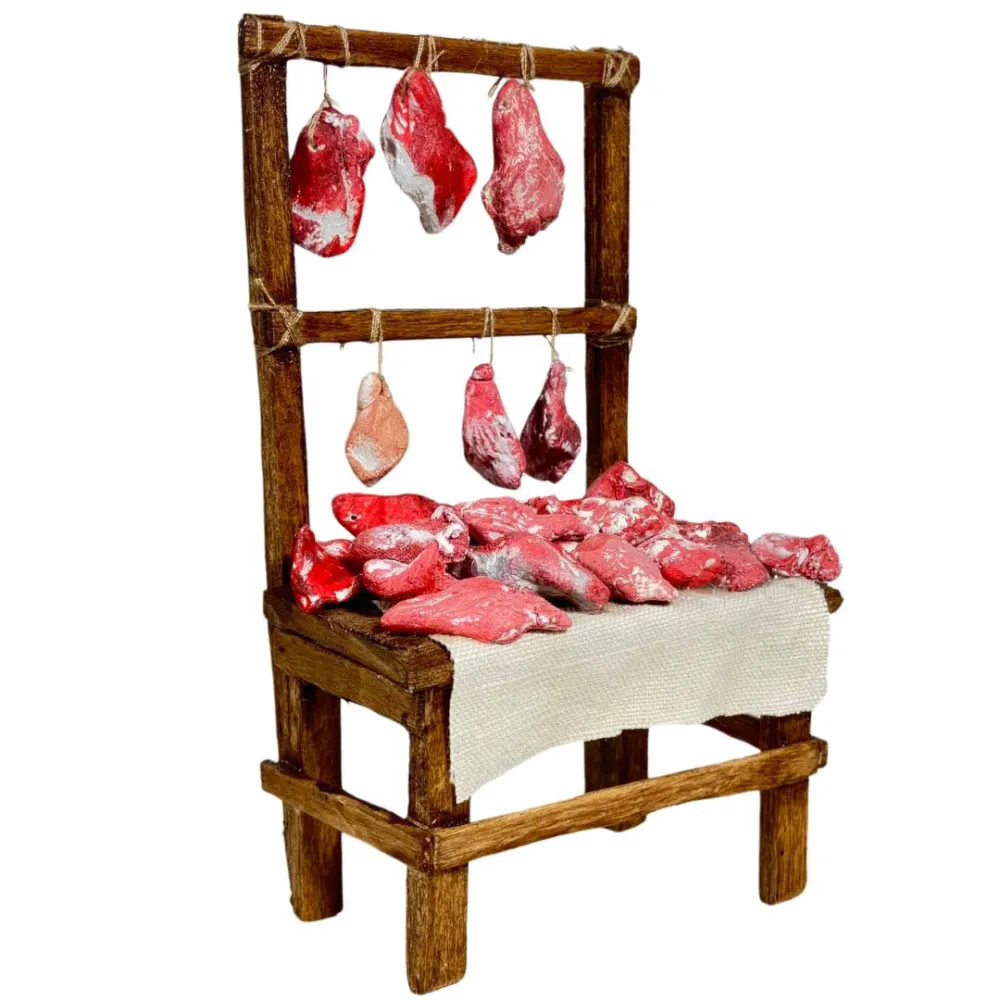Wooden Meat Stall for 10 cm Nativity Figures