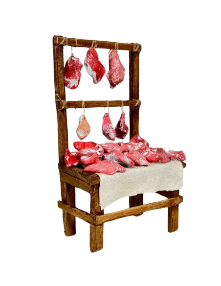 Bancarella con carne per statue da 10 cm