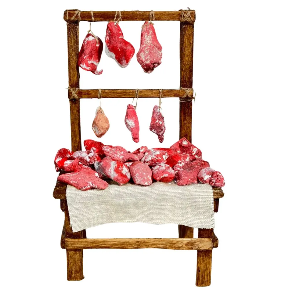 Wooden Meat Stall for 10 cm Nativity Figures