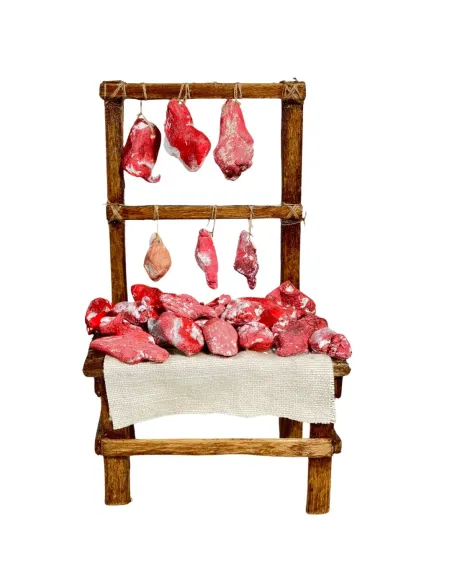 Bancarella con carne per statue da 10 cm