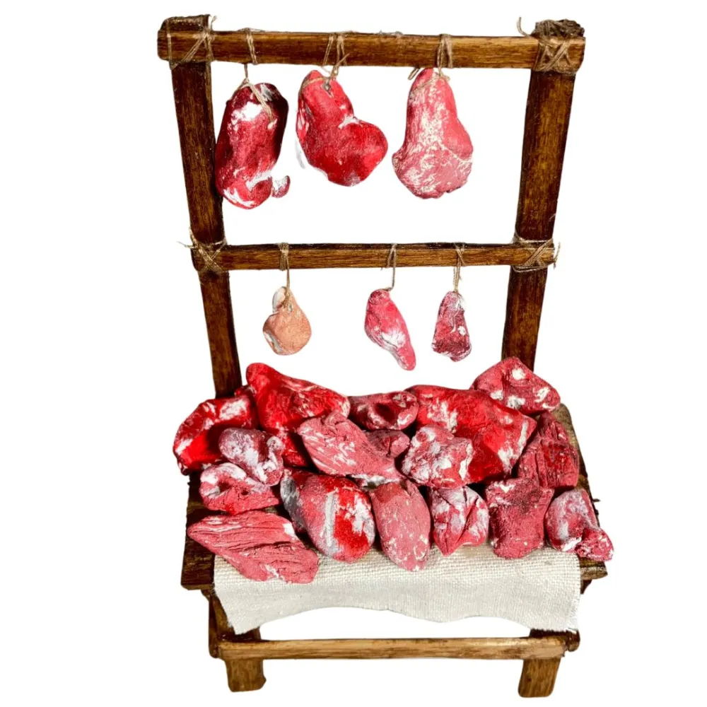 Wooden Meat Stall for 10 cm Nativity Figures