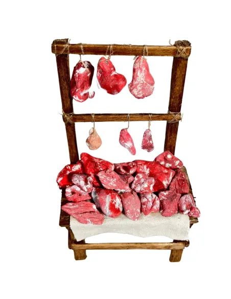 Bancarella con carne per statue da 10 cm