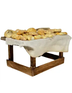 Bancarella con pane per statue da 10 cm 2