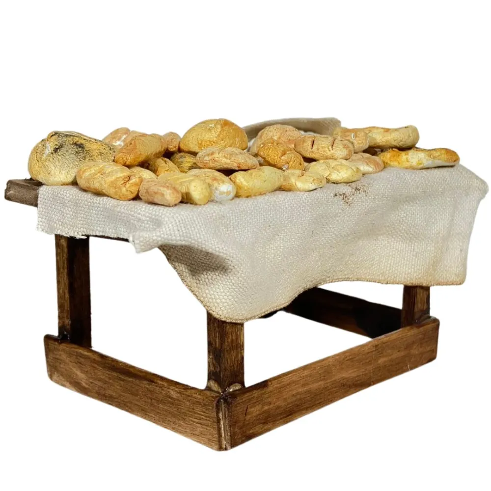 Wooden Bread Stall for 10 cm Nativity Figures