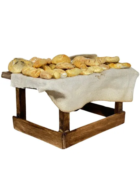 Bancarella con pane per statue da 10 cm