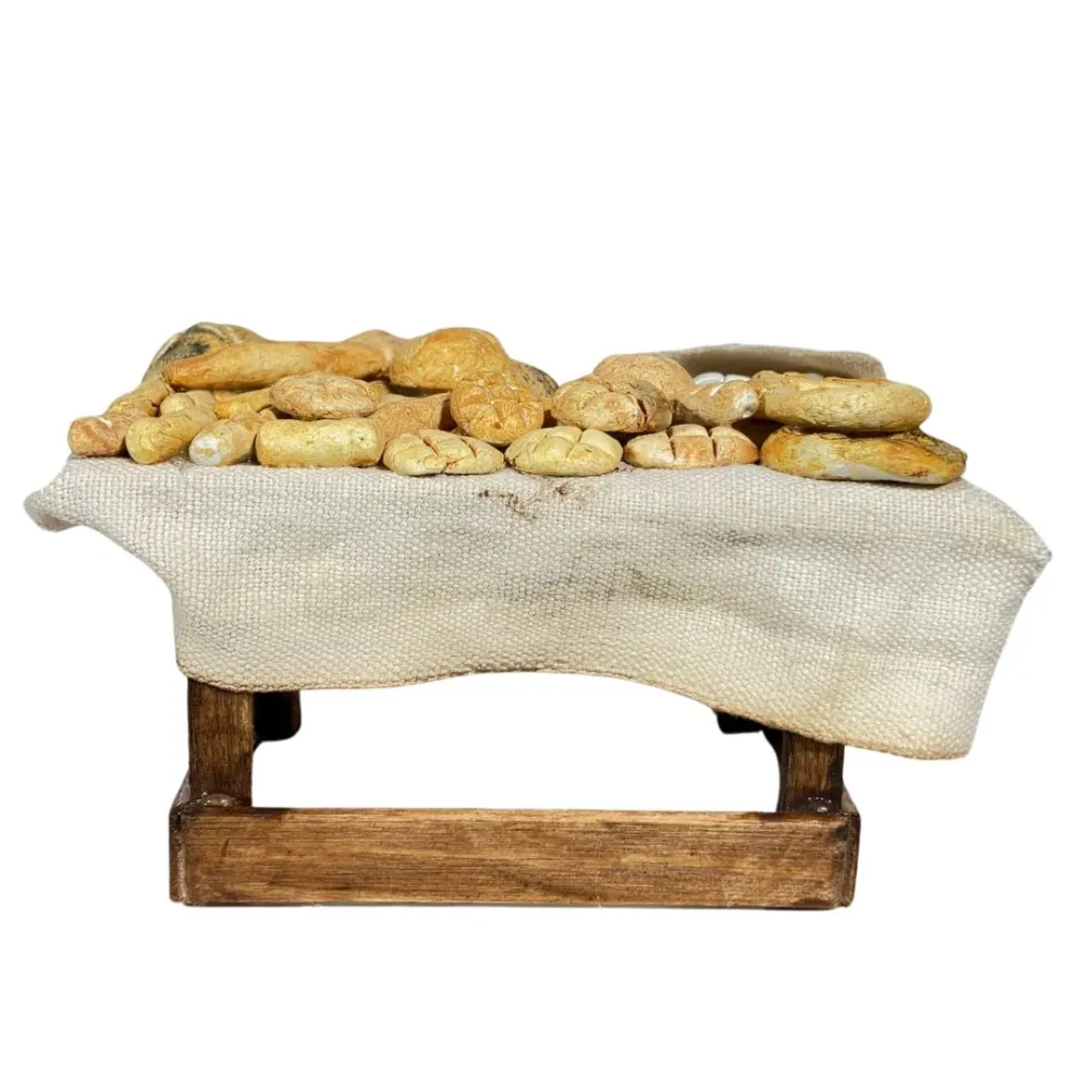 Wooden Bread Stall for 10 cm Nativity Figures