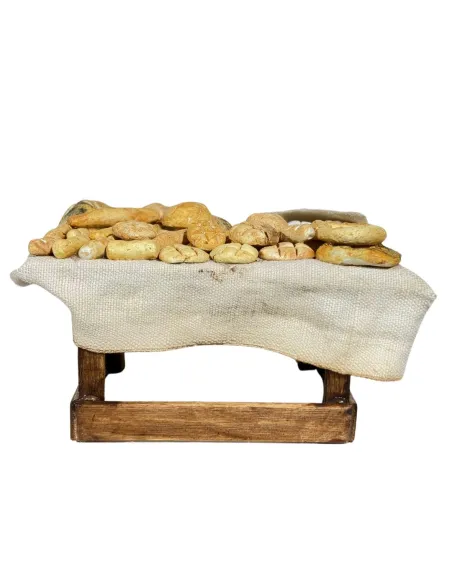 Bancarella con pane per statue da 10 cm