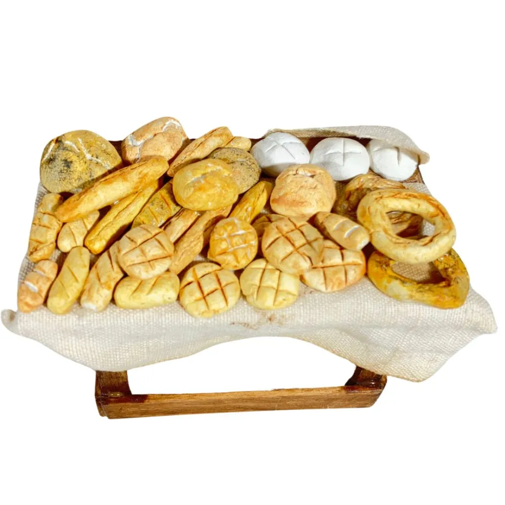 Wooden Bread Stall for 10 cm Nativity Figures