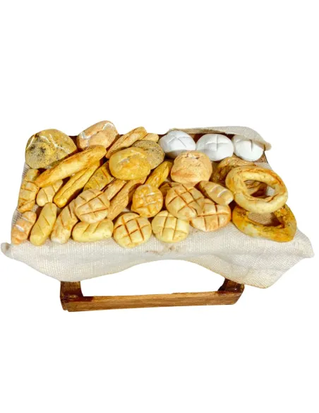 Bancarella con pane per statue da 10 cm