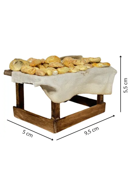 Bancarella con pane per statue da 10 cm