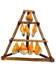 Cavalletto stagionatura prosciutti per statue da 10 cm