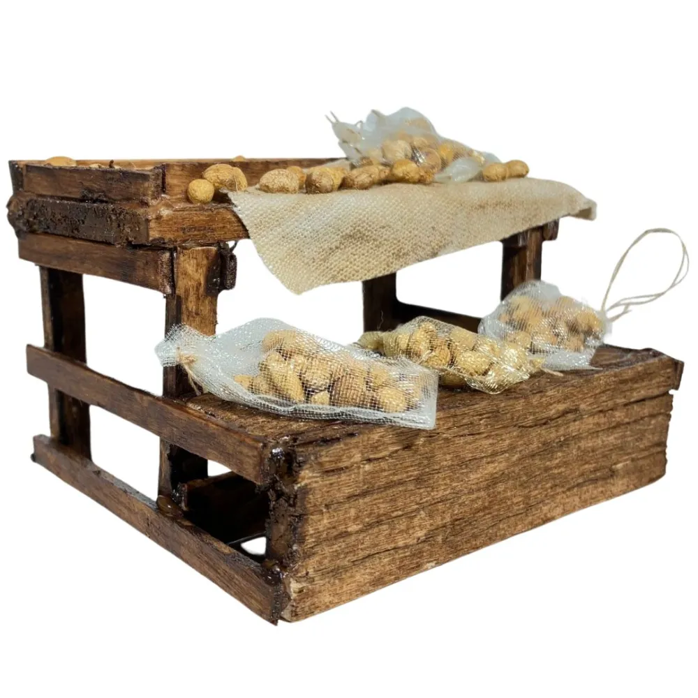 Wooden Potato Stall for 10 cm Nativity Figures