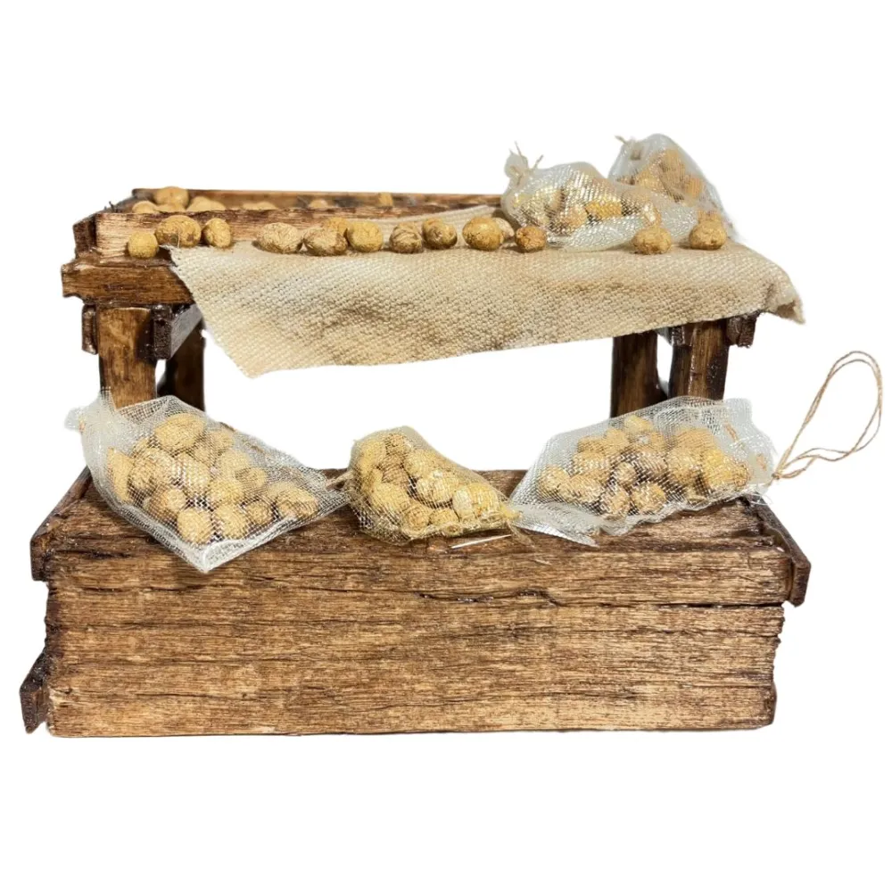 Wooden Potato Stall for 10 cm Nativity Figures