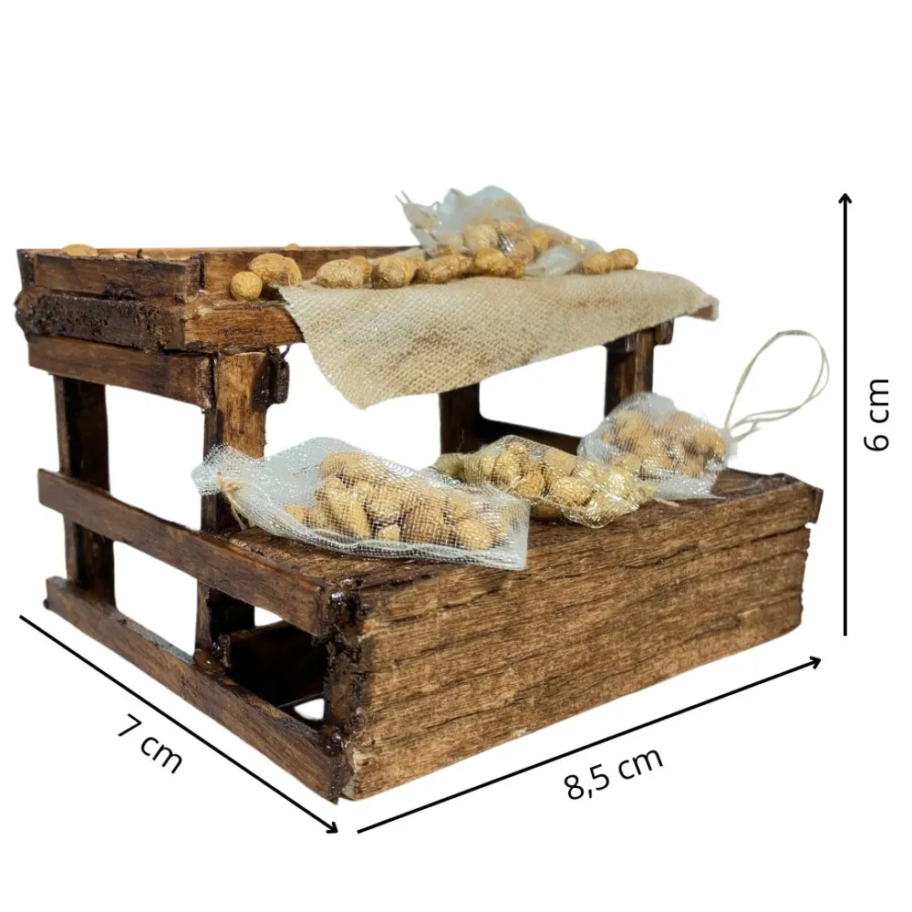Wooden Potato Stall for 10 cm Nativity Figures
