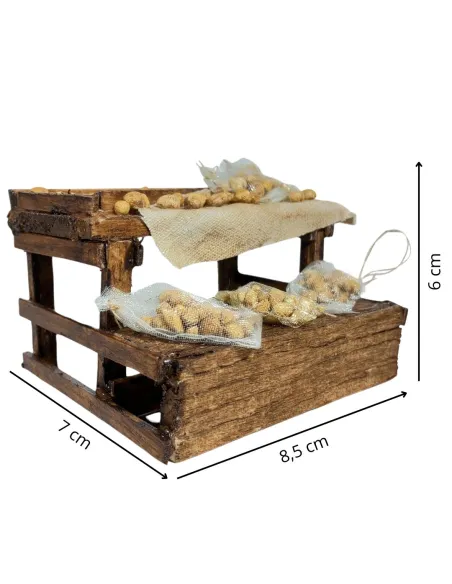Wooden Potato Stall for 10 cm Nativity Figures