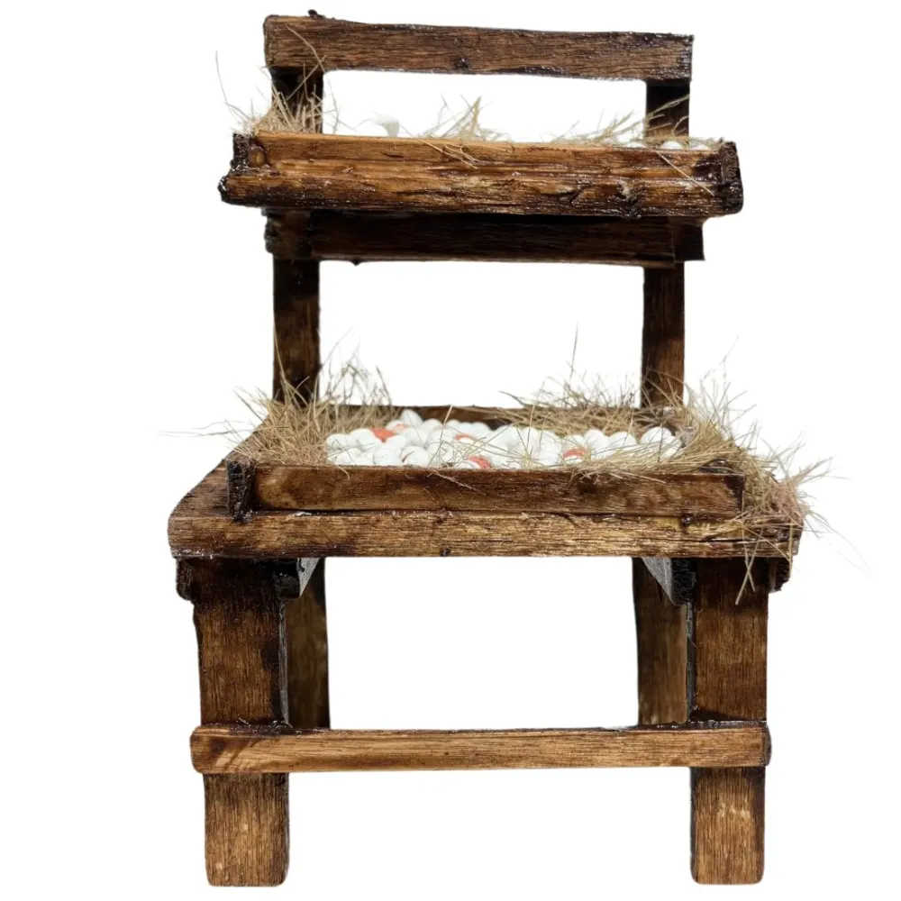 Wooden Egg Stall for 10 cm Nativity Figures