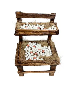 Bancarella con uova per statue da 10 cm