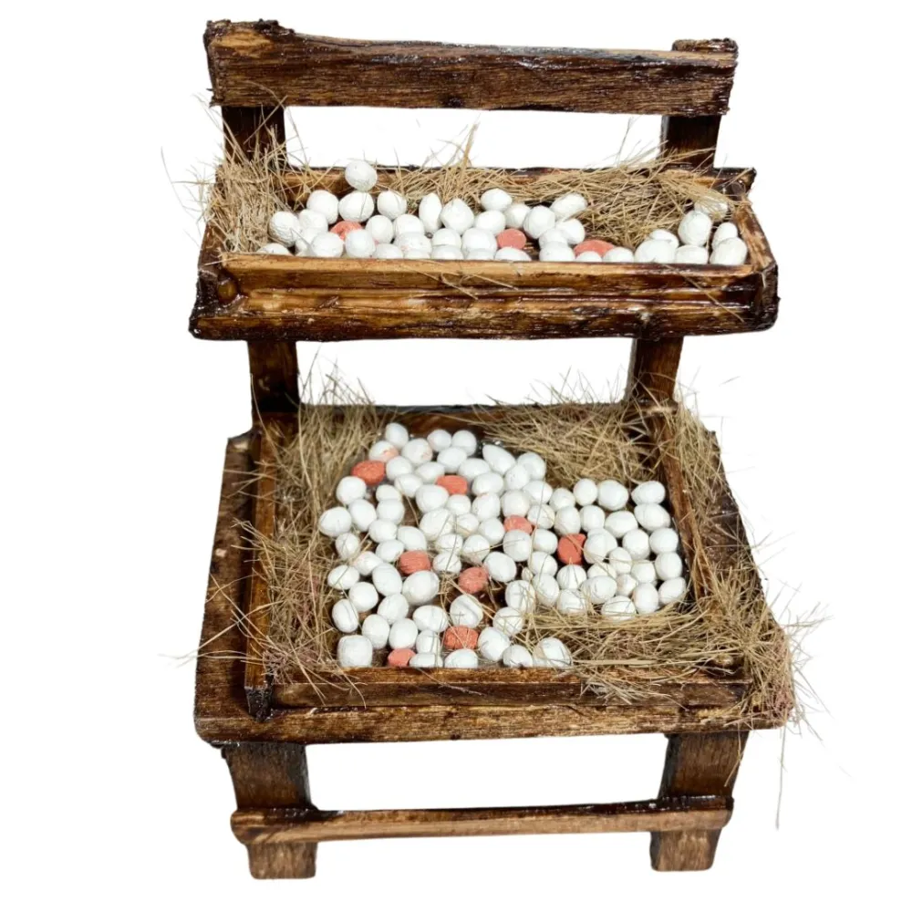 Wooden Egg Stall for 10 cm Nativity Figures