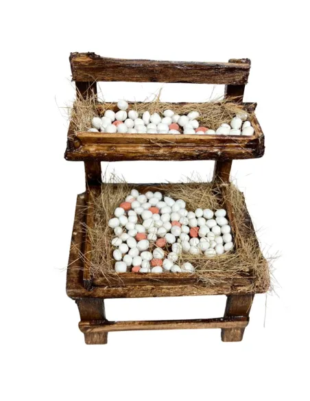 Wooden Egg Stall for 10 cm Nativity Figures