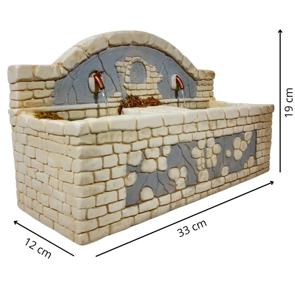 Double-basin fountain for 30 cm Nativity figures
