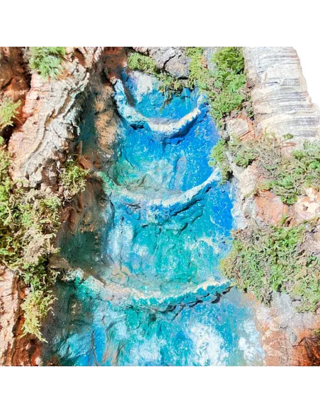Cork waterfall with pond for 30–40 cm Nativity figures