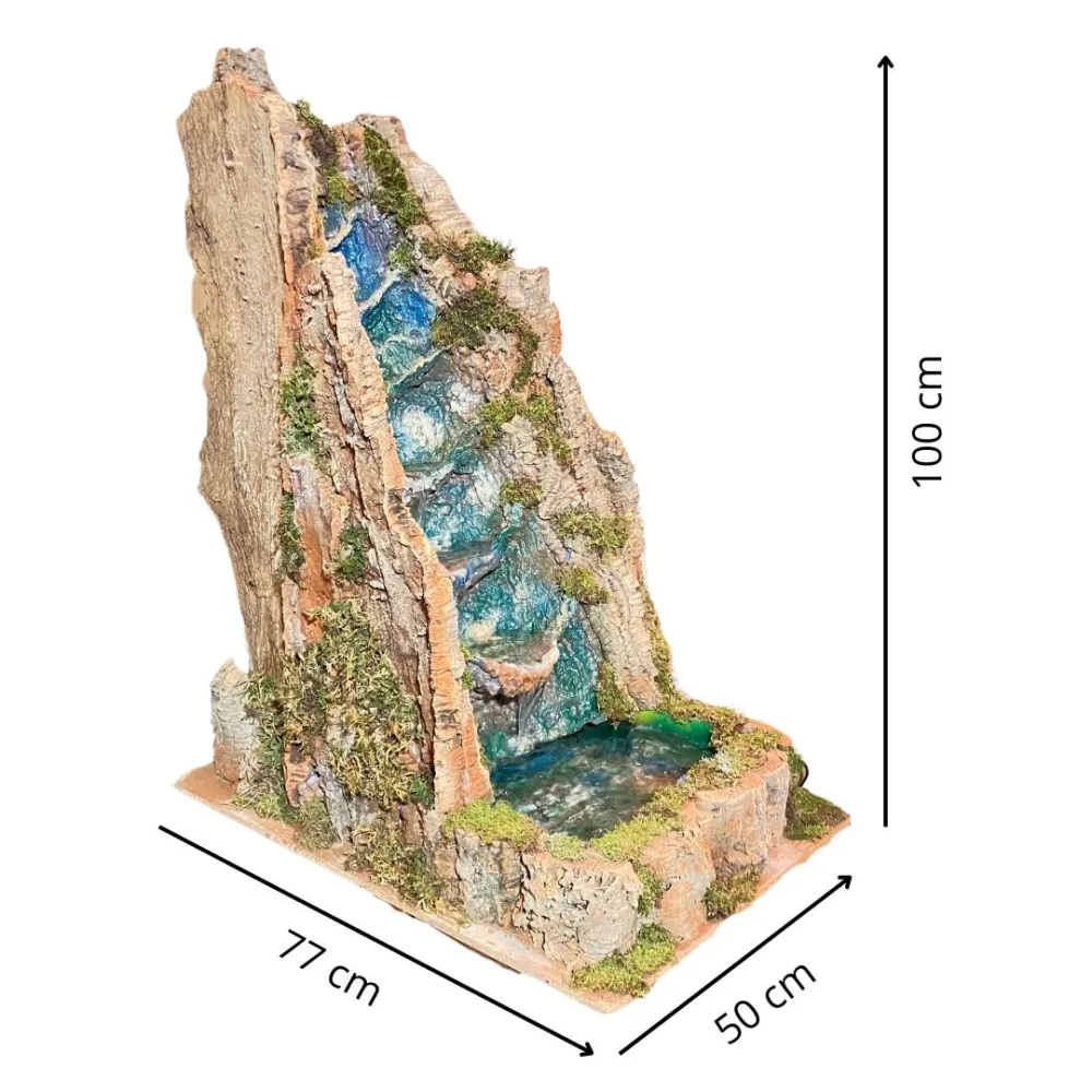Cork waterfall with pond for 30–40 cm Nativity figures