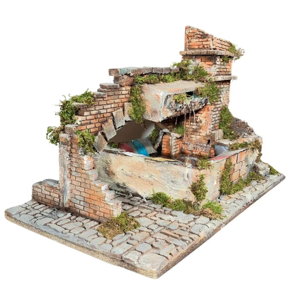 Cork wash basin with tower for 20 cm Nativity figures