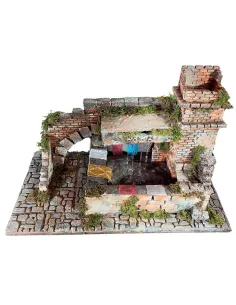 Cork washhouse with tower for 20 cm Nativity figures
