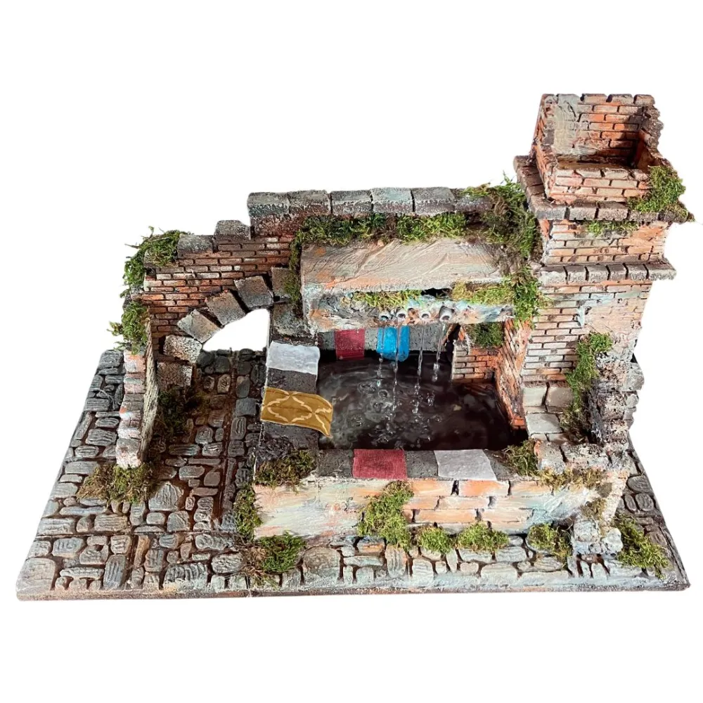 Cork wash basin with tower for 20 cm Nativity figures