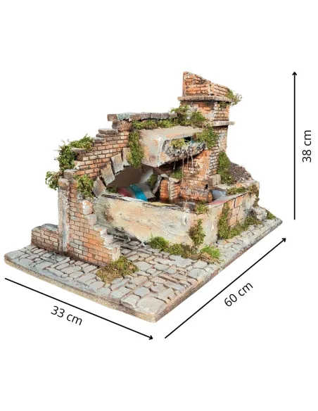 Lavatoio con torretta in sughero per statue da 20 cm