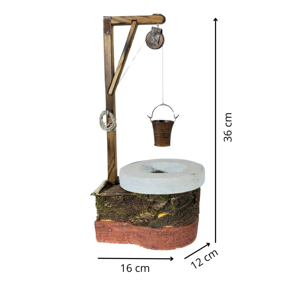 Well with Rusted Bucket and Pulley for 30 cm Nativity Figures
