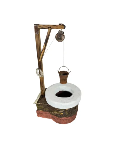 Well with Rusted Bucket and Pulley for 30 cm Nativity Figures