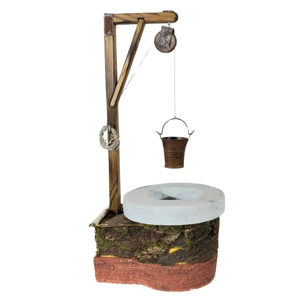 Well with Rusted Bucket and Pulley for 30 cm Nativity Figures