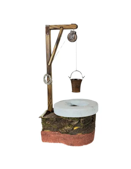 Well with Rusted Bucket and Pulley for 30 cm Nativity Figures