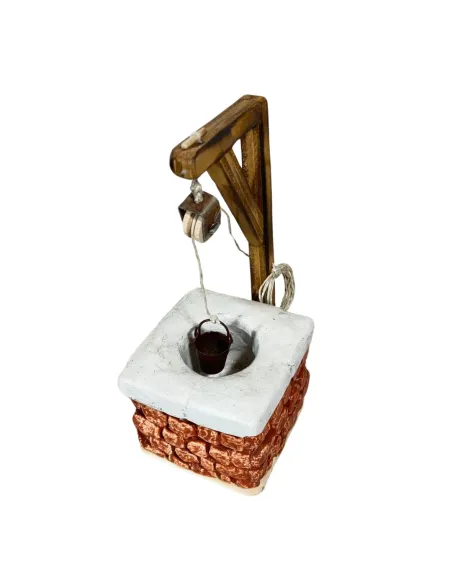 Pozzo in gesso con carrucola per statue da 8-10 cm