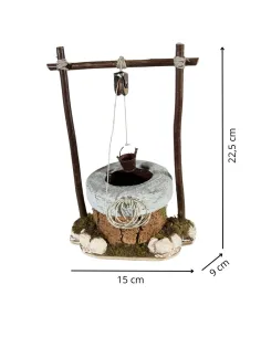 Pozzo in gesso con secchio e carrucola per statue da 15 cm 2