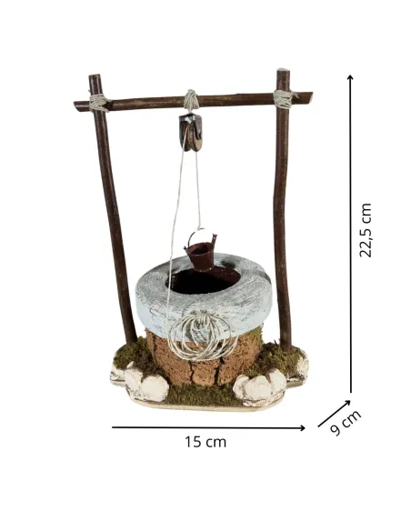 Plaster Well with Bucket and Pulley for 15 cm Nativity Figures
