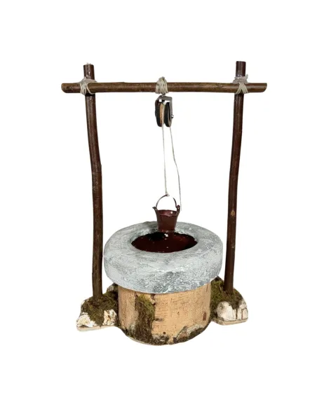 Plaster Well with Bucket and Pulley for 15 cm Nativity Figures