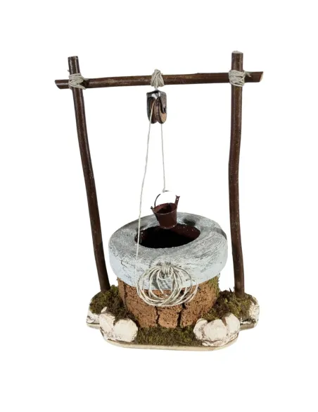 Plaster Well with Bucket and Pulley for 15 cm Nativity Figures